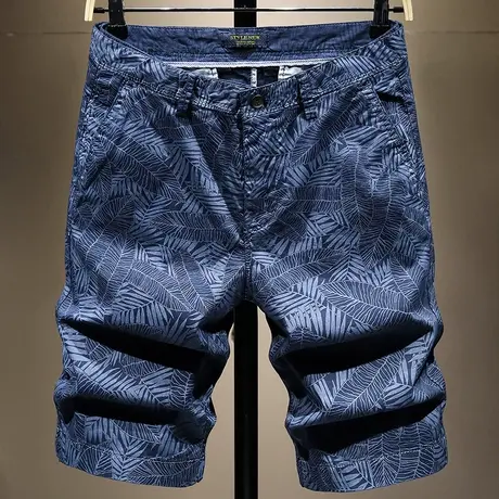 夏季印花裤子男士休闲短裤宽松五分裤男潮牌韩版潮流马裤时尚中裤图片