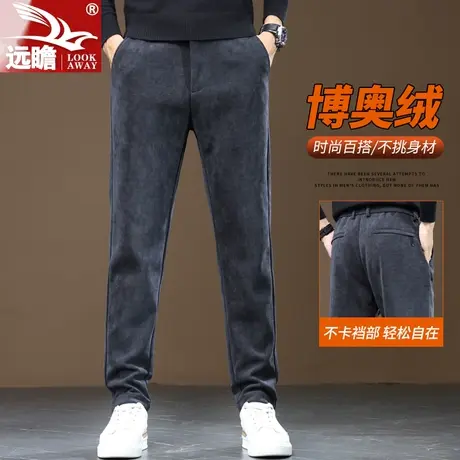灯芯绒休闲裤男春秋季宽松直筒长裤2023新款潮牌男士百搭裤子男款商品大图