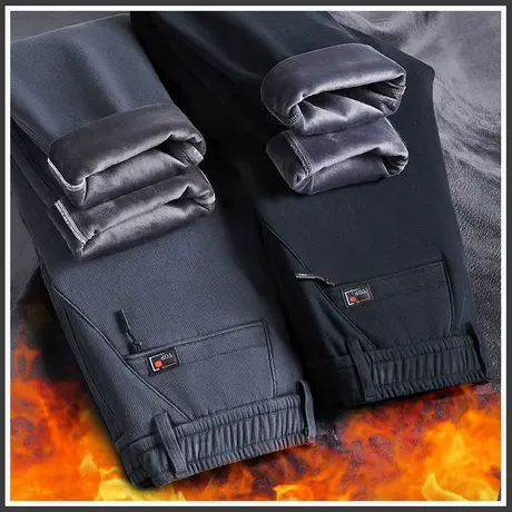 冬天冬季男装商务西裤2024新款加厚加绒裤秋冬款保温加棉休闲裤子商品大图