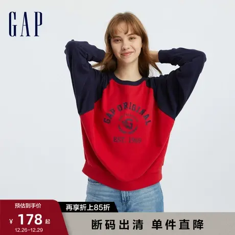 Gap女装秋季LOGO宽松法式圈织软卫衣美式复古时尚新年上衣818984商品大图