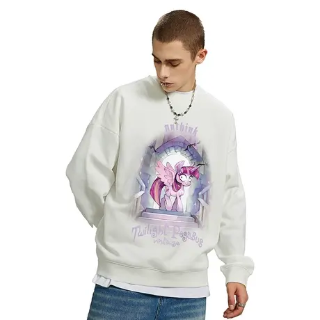 Nuthink美式潮牌重磅420g直喷独角兽加绒卫衣男潮流宽松大码上衣商品大图