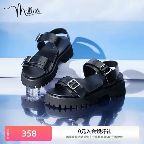 millies妙丽春夏季新款增高厚底休闲露趾学院风少女凉鞋00-15BL1商品大图