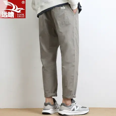 纯棉九分裤男士春秋季休闲裤男潮牌宽松简约百搭直筒工装裤子男款商品大图