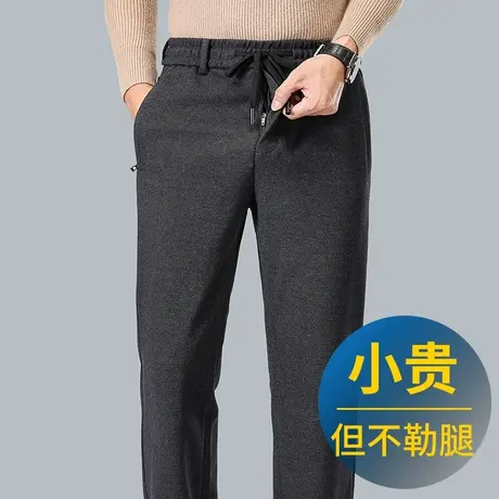 男士商务休闲裤秋冬款高端2023新款垂顺弹力裤中年高腰宽松直筒裤商品大图