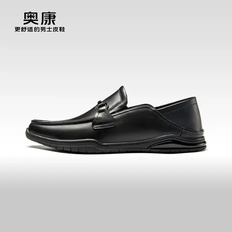 奥康男鞋2023春秋季时尚马衔扣休闲皮鞋男真皮软底舒适驾车鞋商品大图