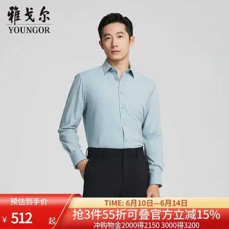 【商场同款】雅戈尔男士衬衫春秋新款官方商务休闲长袖衬衫男商品大图