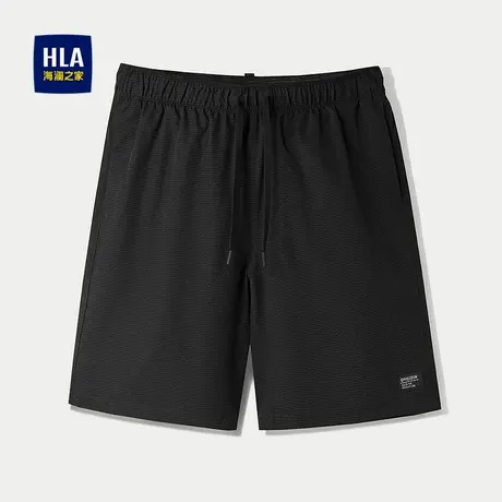 HLA/海澜之家时尚宽松休闲中裤2025春夏新款抽绳系带透气短裤男商品大图