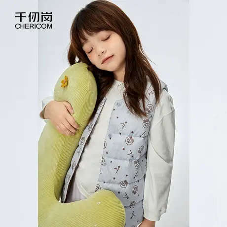 千仞岗秋冬可爱男童女童童装卡通圆领IP小轻薄羽绒马甲I图片