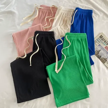 抽绳阔腿裤女2023年新款春秋垂感运动长裤子小个子休闲拖地卫裤夏图片