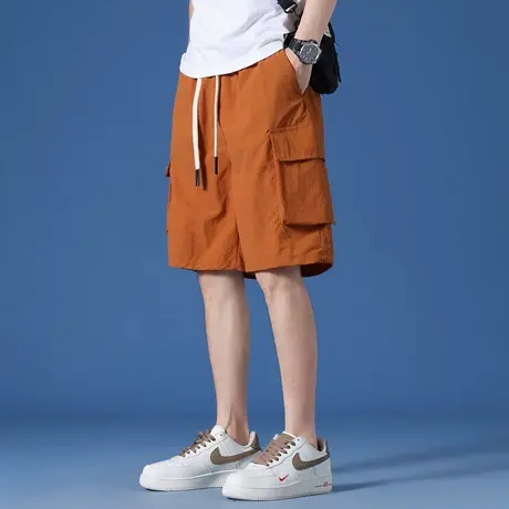 NWJ男工装短裤夏季宽松青年痞帅五分裤薄款透气宽松休闲运动中裤图片