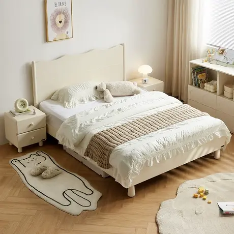 全友家居儿童床男孩女孩1.35米1.5米次卧室实木腿单人床商品大图