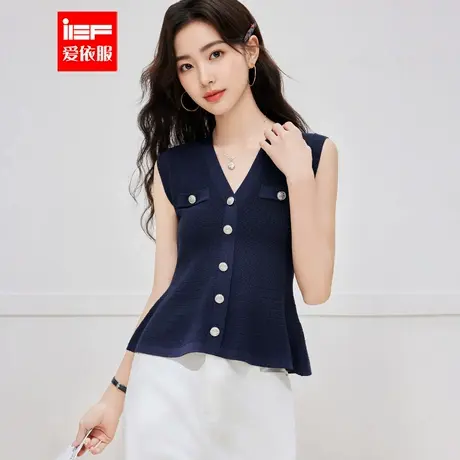 IEF/爱依服上衣2025夏季新款通勤气质复古文艺知性时尚无袖女背心商品大图