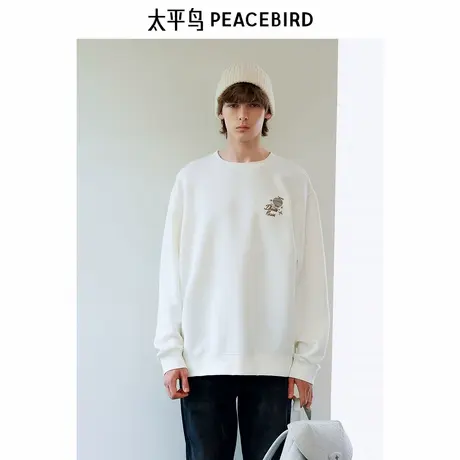 【商场同款】太平鸟男装 Daria Song联名系列白色卫衣男B1CRE4910商品大图