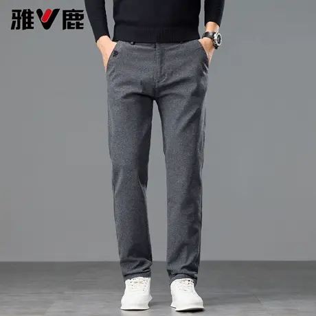 雅鹿2026春秋季新款时尚磨毛百搭休闲裤男青年显高显瘦高级感长裤图片