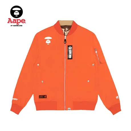 Aape男装春夏猿颜字母印花双面迷彩MA-1飞行夹克外套7346XXE图片