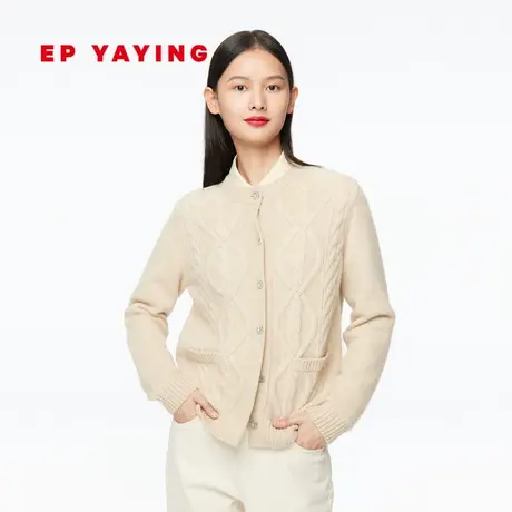 EP YAYING雅莹女装 山羊绒重工圆领针织开衫 商场同款9146A图片
