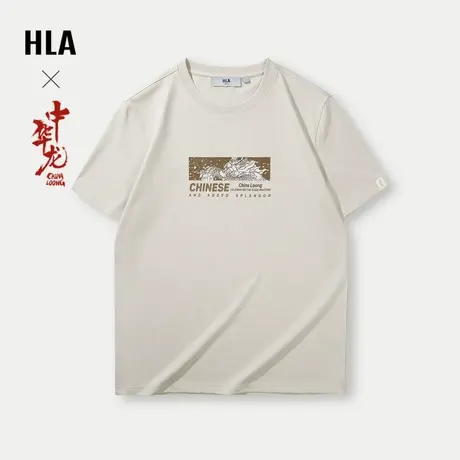 HLA/海澜之家中华龙T恤24春夏新透气舒适凉感印花简约时尚短袖男商品大图