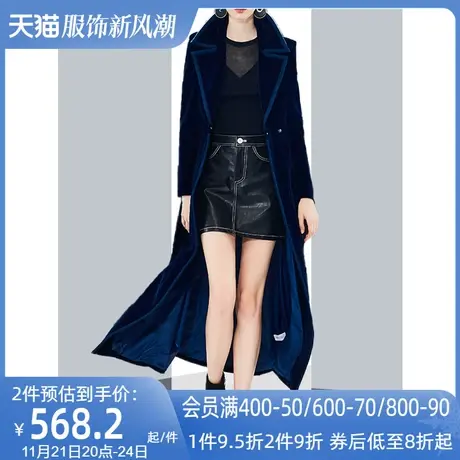 长款风衣女过膝超长到脚踝2022秋装流行新款气质女装丝绒大衣外套商品大图
