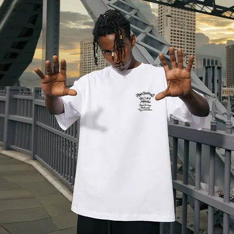 美式潮流简约T恤男潮美潮潮牌ins情侣短袖大码宽松半袖上衣夏季商品大图