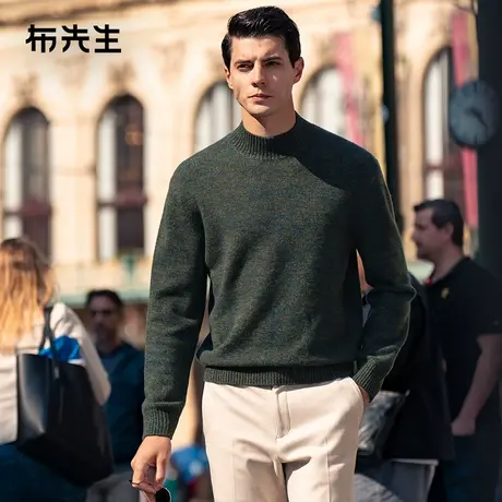 MrBu布先生微廓形半高领羊毛衫秋冬新款加厚保暖毛衣BT12225商品大图