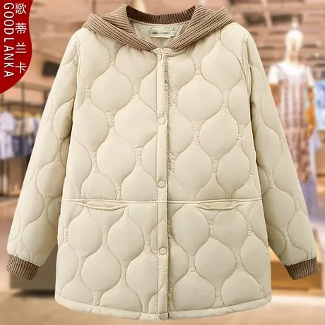 中年胖妈妈冬季加厚棉服女2023新款宽松时尚休闲连帽加绒棉衣外套商品大图