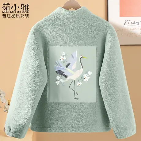 国风超厚外套女秋冬开衫加绒加厚冬季2023新款宽松女装羊羔绒冬装图片