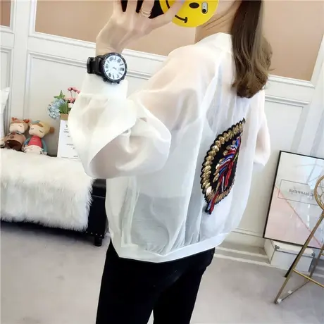 防晒衣女短款2021夏季新款透气薄款学生外套防晒服户外防晒衫社会图片