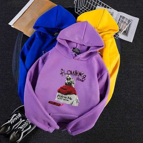 连帽卫衣女士潮ins宽松韩版春秋冬2024新款bf慵懒风加厚加绒外套图片