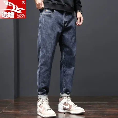 男士牛仔裤男2022秋季新款宽松直筒长裤春秋时尚百搭休闲裤子男款图片
