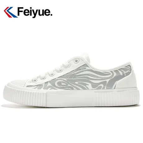 feiyue/飞跃低帮印花帆布鞋女2024春季小众个性透气休闲板鞋283商品大图