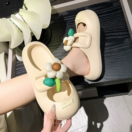 花朵洞洞鞋女款拖鞋夏季外穿2023踩屎感可爱半拖防滑沙滩半包凉拖商品大图
