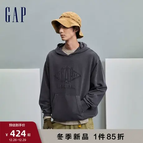 Gap男女装春秋LOGO纯棉舒适卫衣简约挺阔宽松情侣装连帽衫837458图片