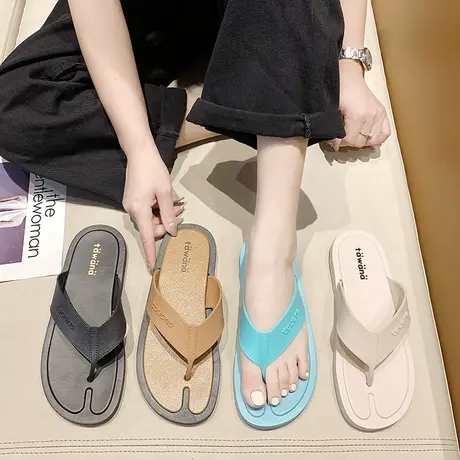 人字拖女夏季时尚拖鞋外穿凉拖鞋海边夹脚2024新款夹趾高级感防滑商品大图