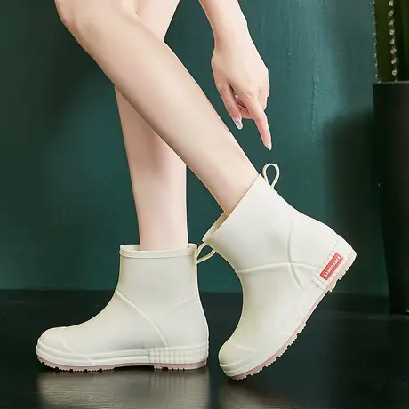 雨鞋女时尚款外穿水鞋时尚雨靴中筒防水胶鞋下雨天穿的鞋冬天防滑图片