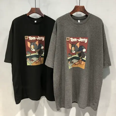 港风短袖t恤女2021年早春新款宽松韩版ins设计感小众洋气上衣服潮商品大图