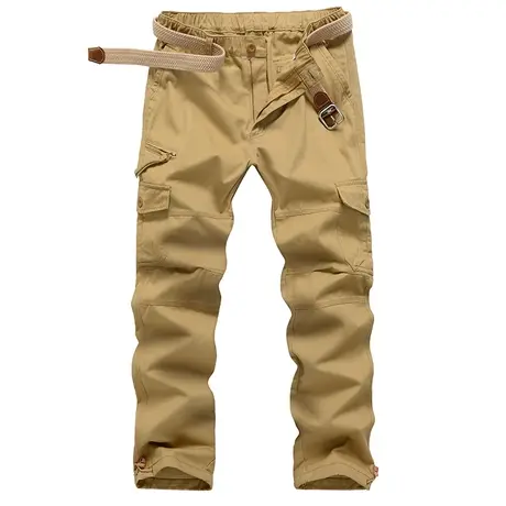 纯棉工装裤男束脚裤宽松大码春秋长裤全棉耐磨电焊工多口袋休闲裤商品大图