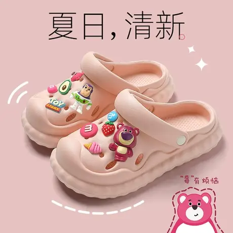 洞洞鞋女款2024新款夏季外穿卡通可爱小熊沙滩防滑厚底包头凉拖鞋图片