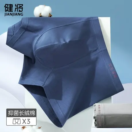 健将内裤男纯棉四角裤抗菌男式短裤秋冬宽松透气运动平角裤头男士图片