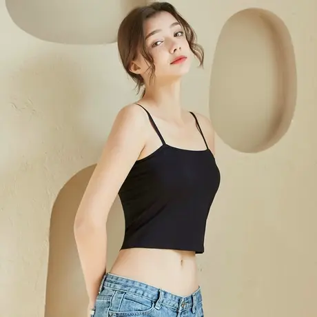 一字美背一体裹胸内衣学生少女夏小胸防走光防下垂吊带背心式抹胸商品大图