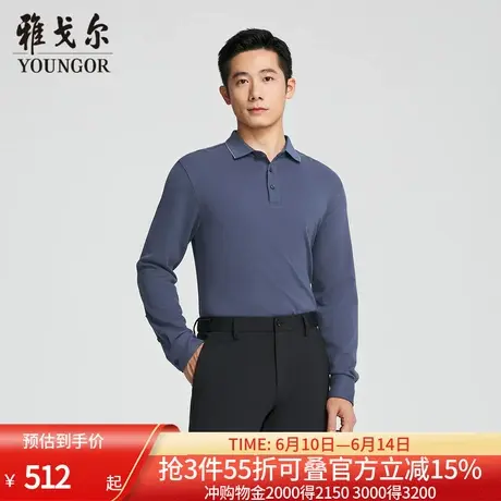 【商场同款】雅戈尔男士长袖衬衫秋冬新款官方商务休闲POLO衫男商品大图