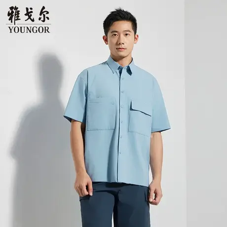 【商场同款】雅戈尔男士短袖衬衫夏季新款官方商务休闲短袖衬衫男商品大图
