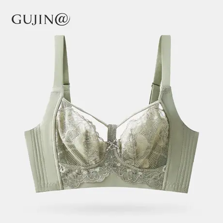 古今@法式薄内衣女大胸显小无钢圈调整型收副乳防下垂全罩杯文胸图片