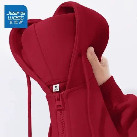 NOB真维斯红色卫衣女2025新款爆款春秋季宽松外套蛇年本命年衣服商品大图