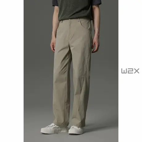 w2x2025夏季薄款裁剪拼接风格直筒宽松休闲裤男设计感百搭长裤子商品大图
