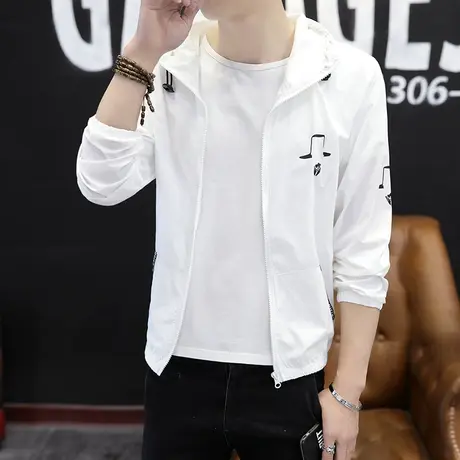 男士外套2023夏季新款防晒衣服男装韩版潮流修身帅气薄款运动夹克商品大图