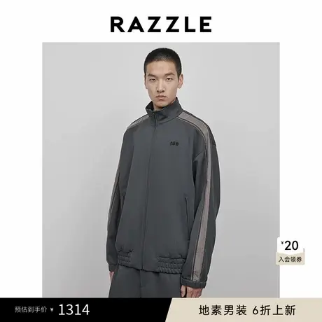 RAZZLE 地素男装深灰色2025春季拼条运动外套图片