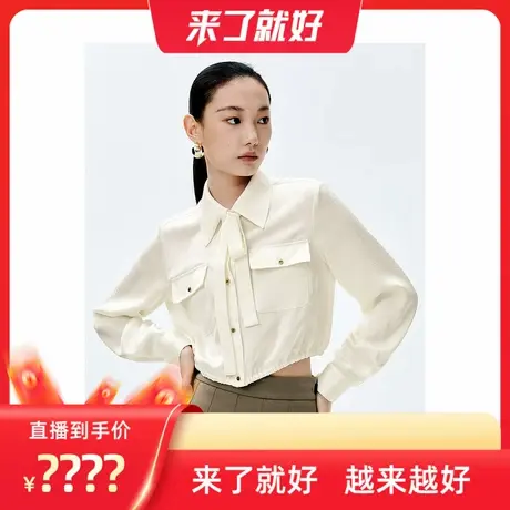 【来了就好】太平鸟提花系带衬衫A1CAE1405商品大图