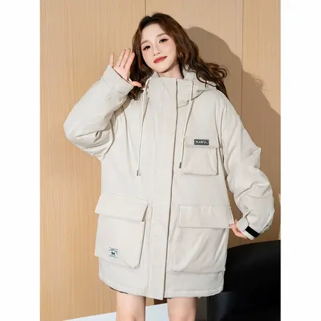 唐狮冬季新款女工装户外连帽加厚棉衣保暖棉袄棉服外套宽松潮流tu图片