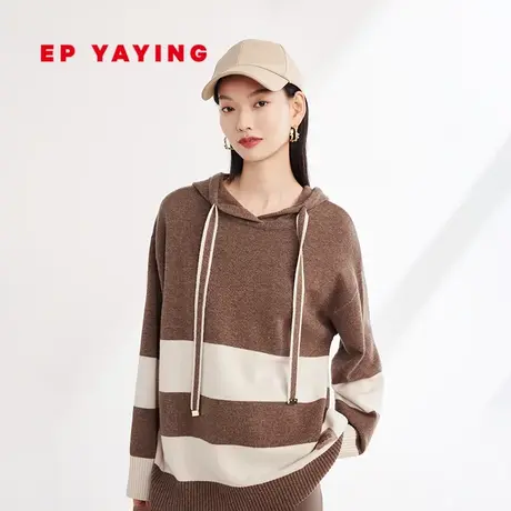 [牦牛绒]EP雅莹女装 套头毛衣连帽针织衫卫衣 2023秋冬新款9561A商品大图