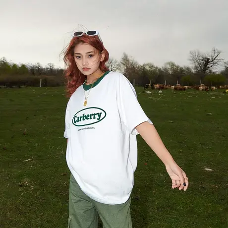 YEP美式学院风短袖t恤女2023年新款宽松oversize半袖ins潮牌上衣商品大图